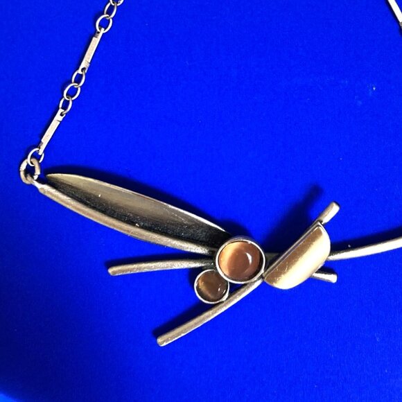 Modernist mixed media necklace by Christophe Poly - Picture 3 of 5